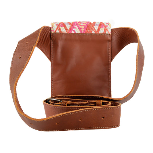 **CLOSEOUT** HIP SATCHEL - OOAK HUIPIL - CAFE - NO. 15327