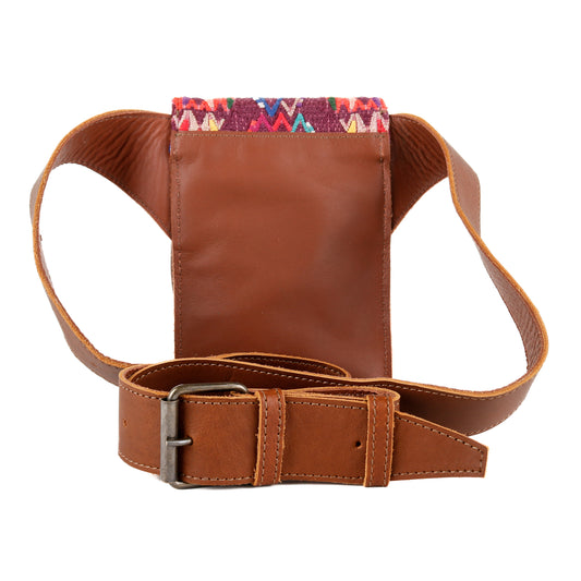 **CLOSEOUT** HIP SATCHEL - OOAK HUIPIL - CAFE - NO. 15328