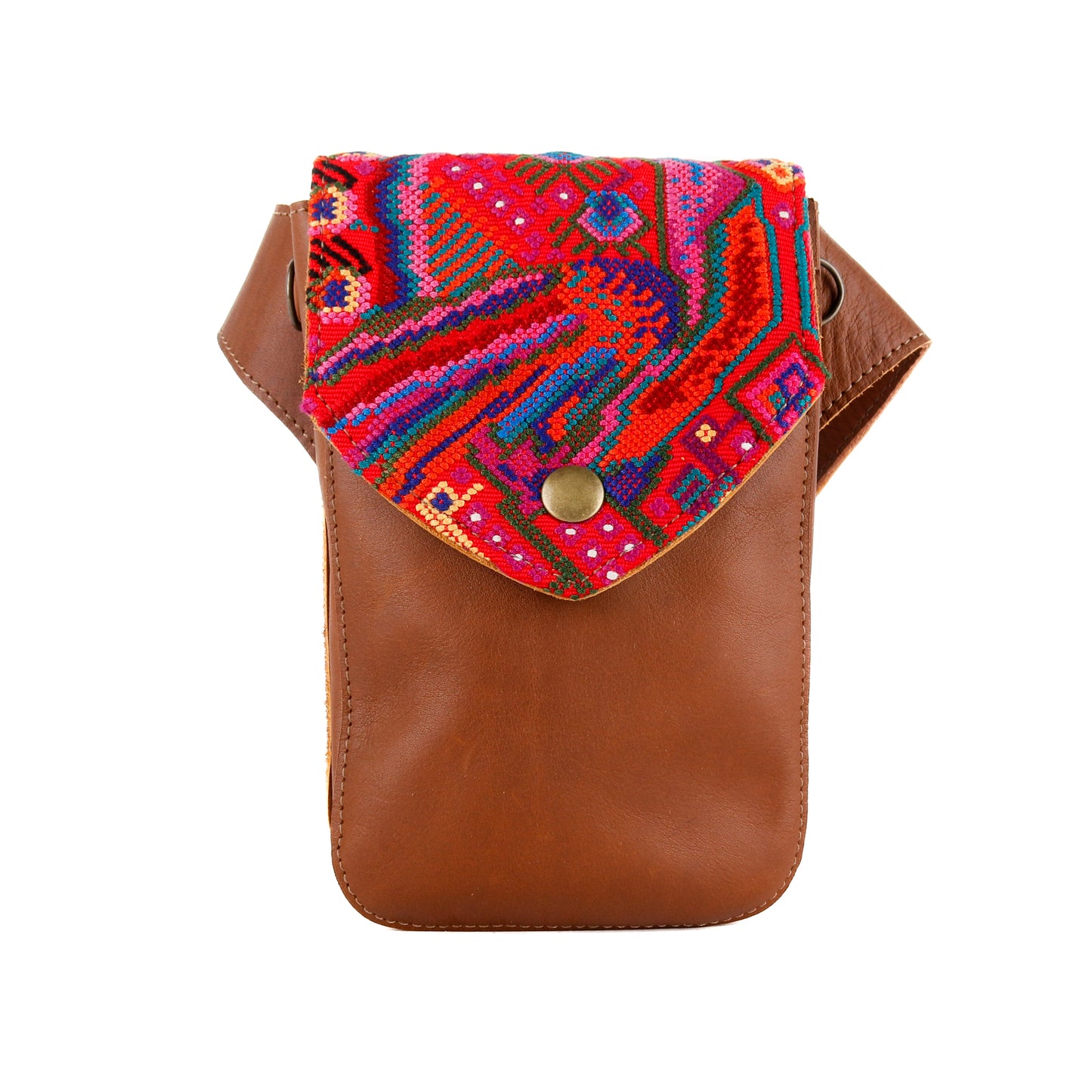 **CLOSEOUT** HIP SATCHEL - OOAK HUIPIL - CAFE - NO. 15335