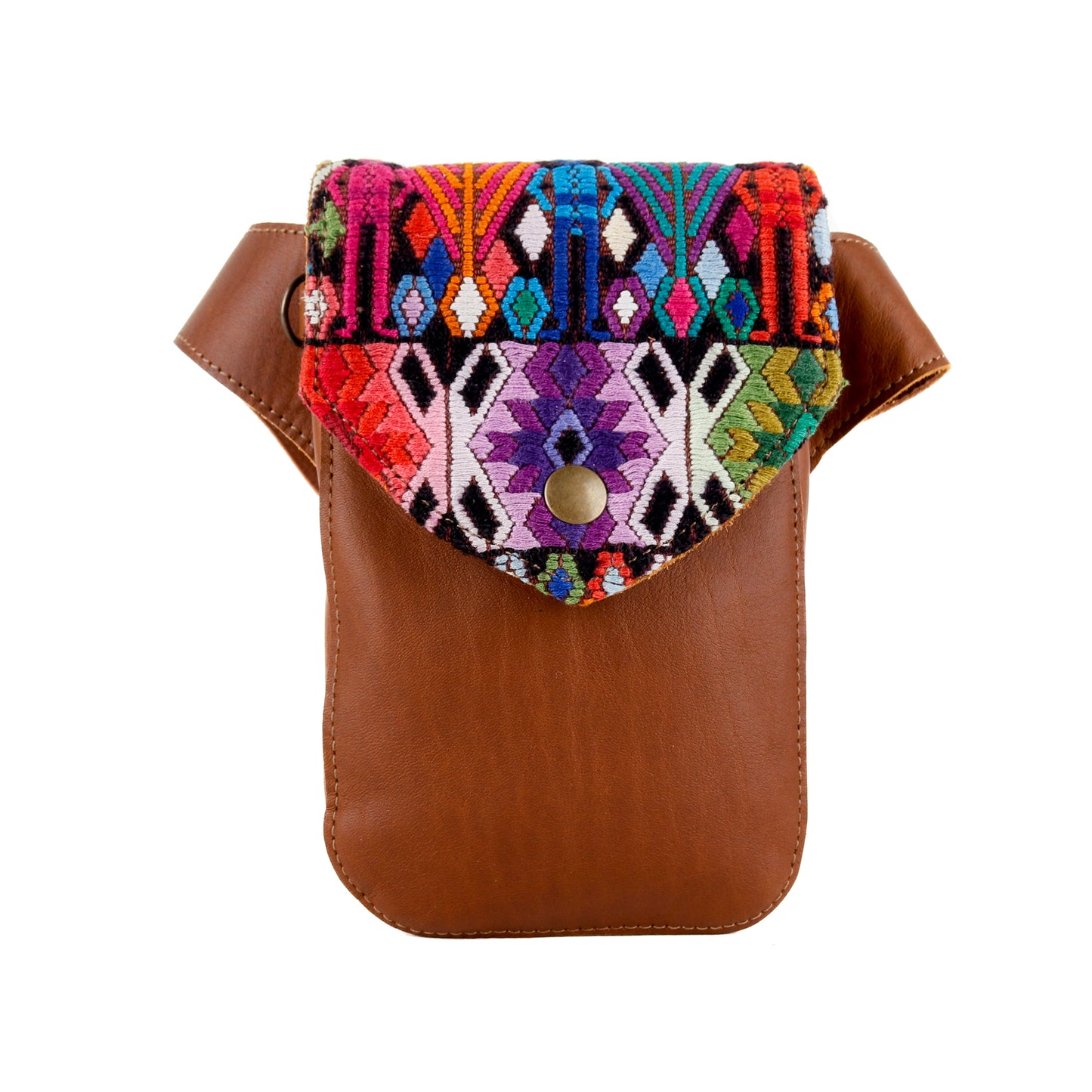 **CLOSEOUT** HIP SATCHEL - OOAK HUIPIL - CAFE - NO. 15336