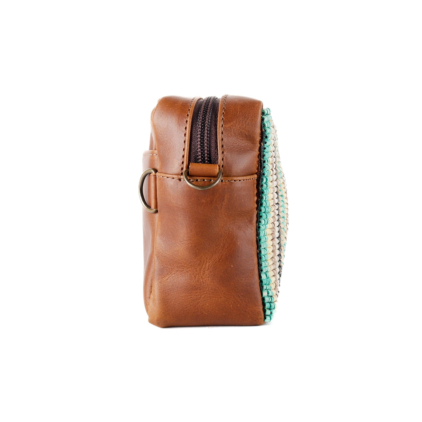 H&S WANDER CROSSBODY SET - OOAK BEADED PANEL - CAFE - NO. 15511