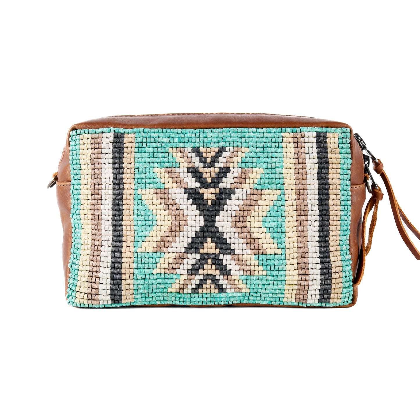 H&S WANDER CROSSBODY SET - OOAK BEADED PANEL - CAFE - NO. 15511