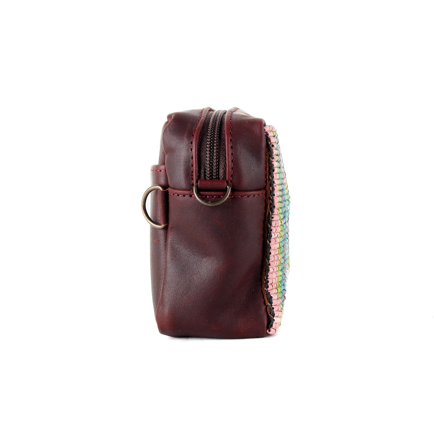 H&S WANDER CROSSBODY SET - OOAK BEADED PANEL - VINO TINTO - NO. 15524