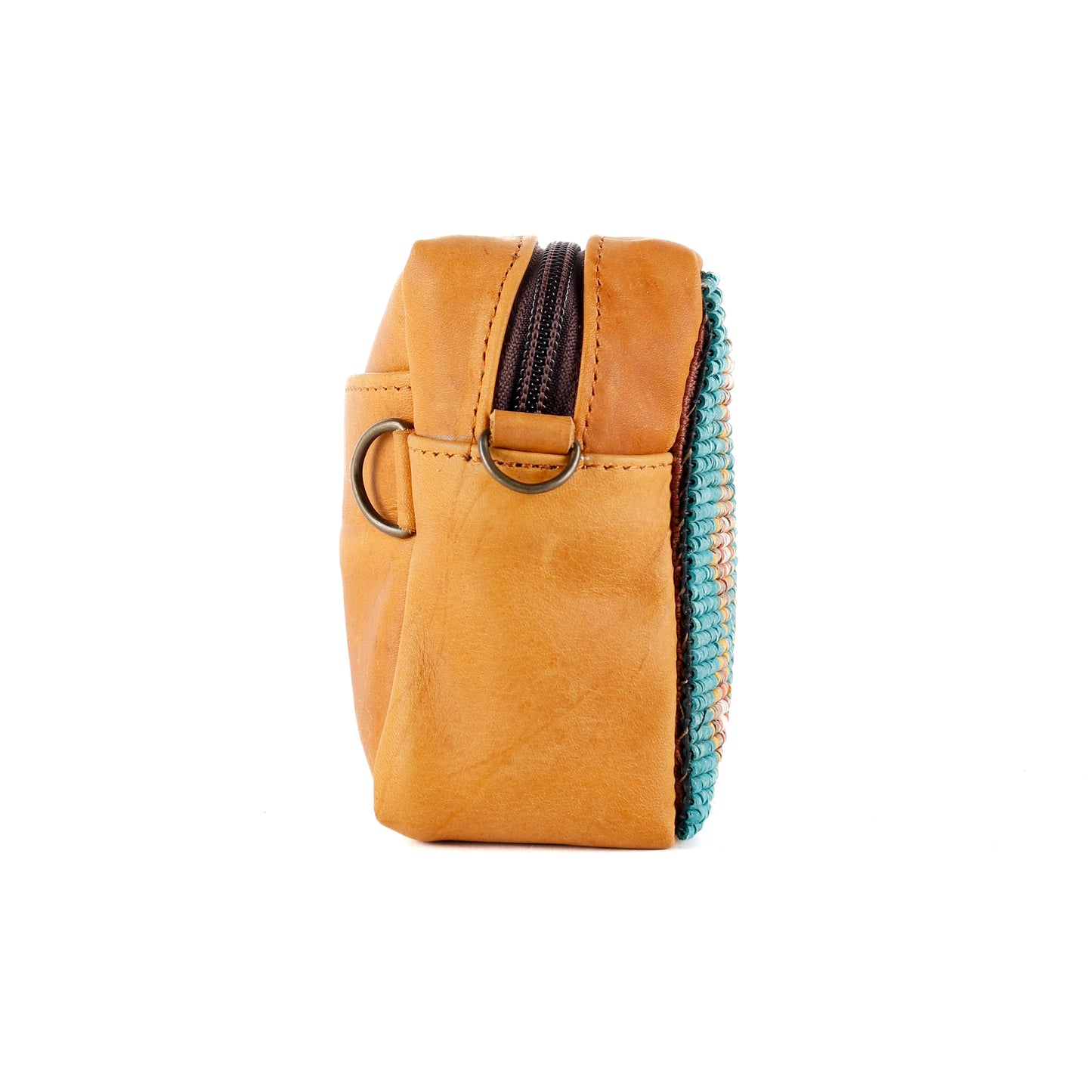H&S WANDER CROSSBODY SET - OOAK BEADED PANEL - BOURBON - NO. 15531