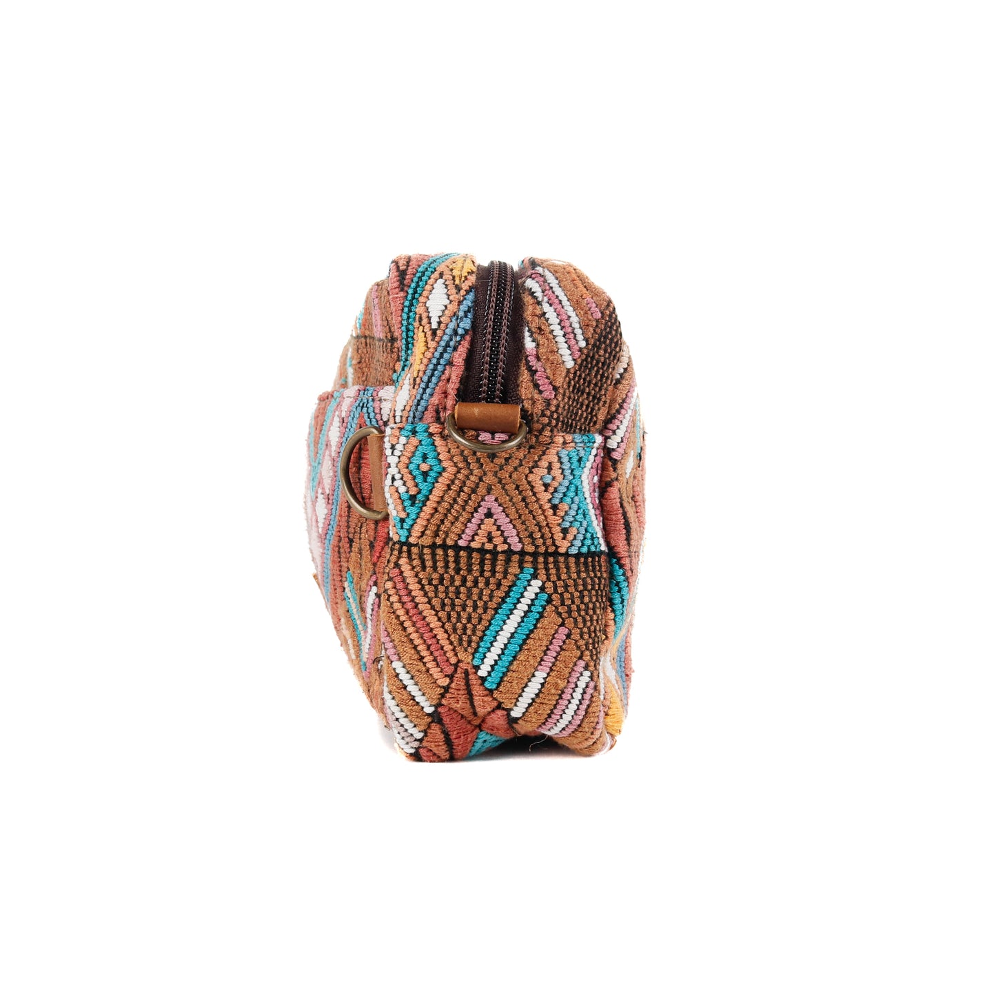 WANDER CROSSBODY BAG + STRAP SET - OOAK HUIPIL & CORTE - CAFE - NO. 15724
