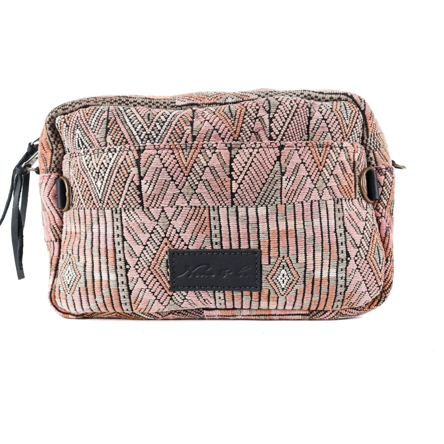 LARGE WANDER CROSSBODY BAG + STRAP SET - OOAK HUIPIL & CORTE - BLACK - NO. 15725