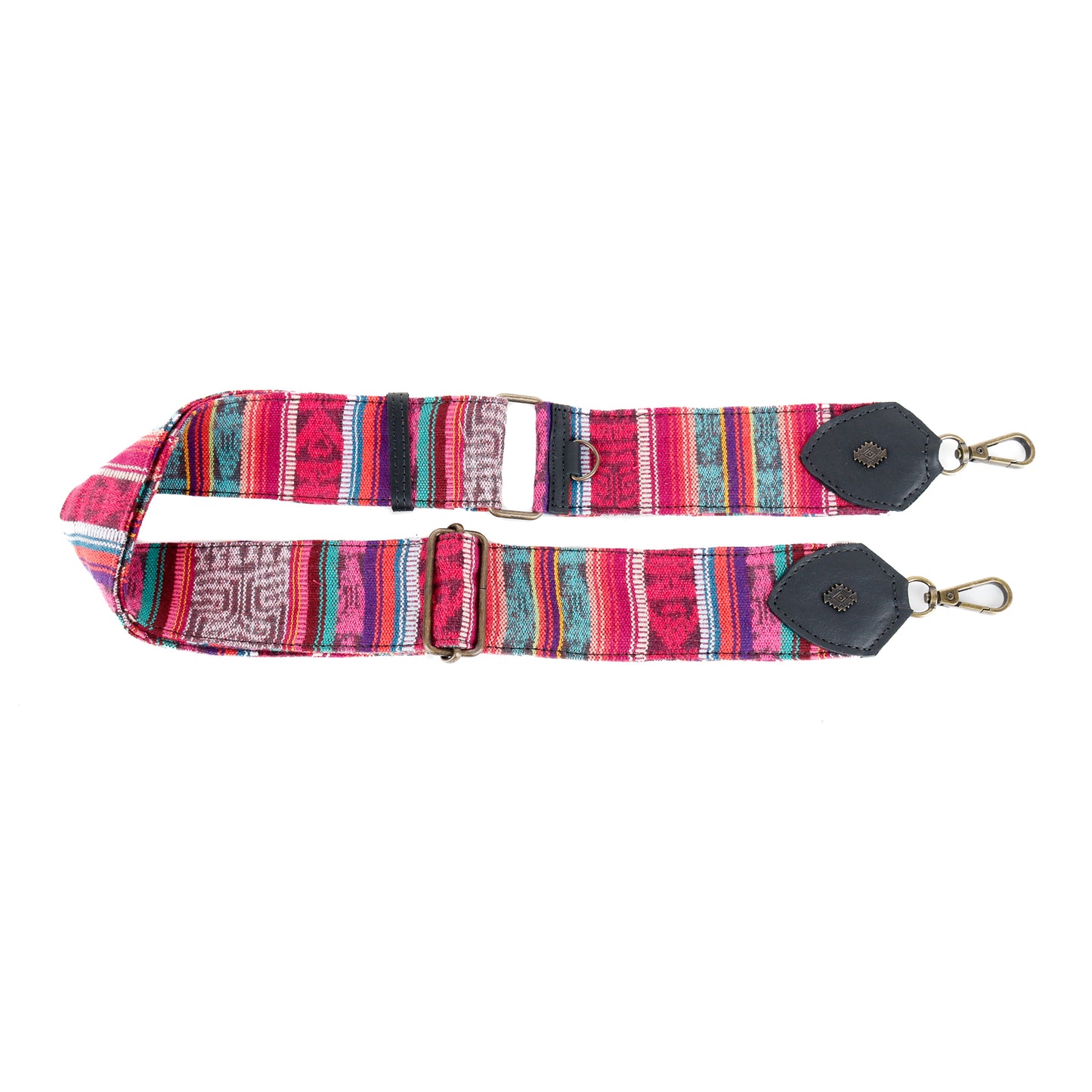 LARGE WANDER CROSSBODY BAG + STRAP SET - OOAK HUIPIL & CORTE - BLACK - NO. 15726