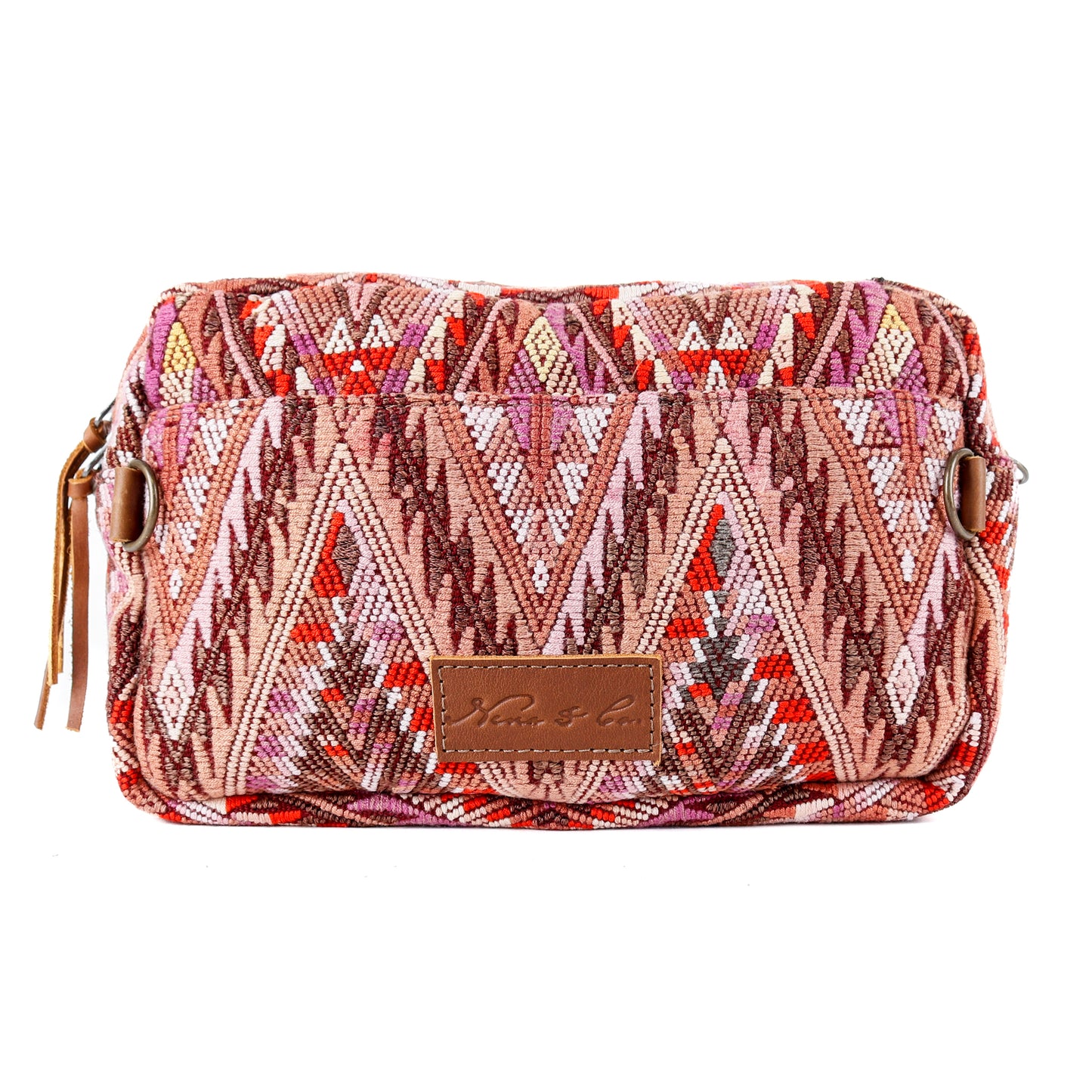 LARGE WANDER CROSSBODY BAG + STRAP SET - OOAK HUIPIL & CORTE - CAFE - NO. 15728