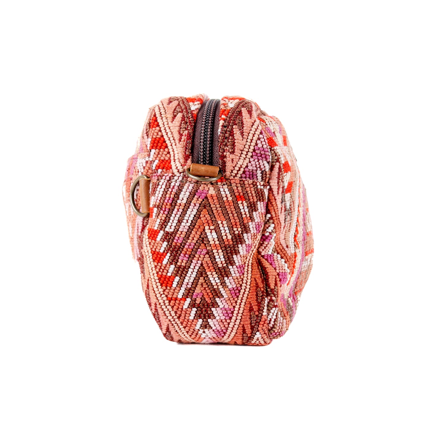 LARGE WANDER CROSSBODY BAG + STRAP SET - OOAK HUIPIL & CORTE - CAFE - NO. 15728