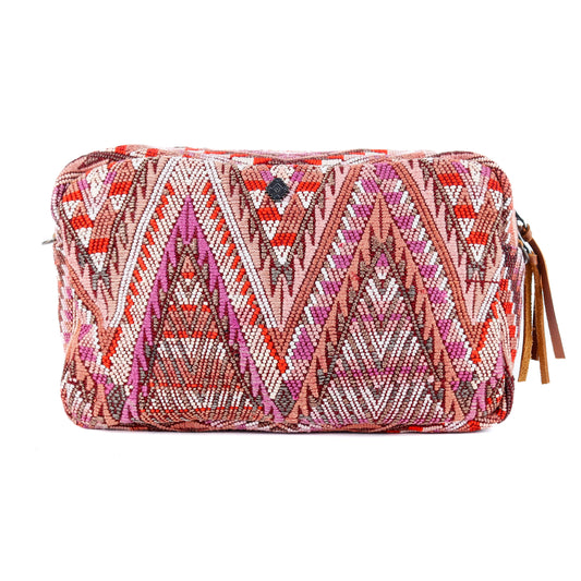 LARGE WANDER CROSSBODY BAG + STRAP SET - OOAK HUIPIL & CORTE - CAFE - NO. 15728