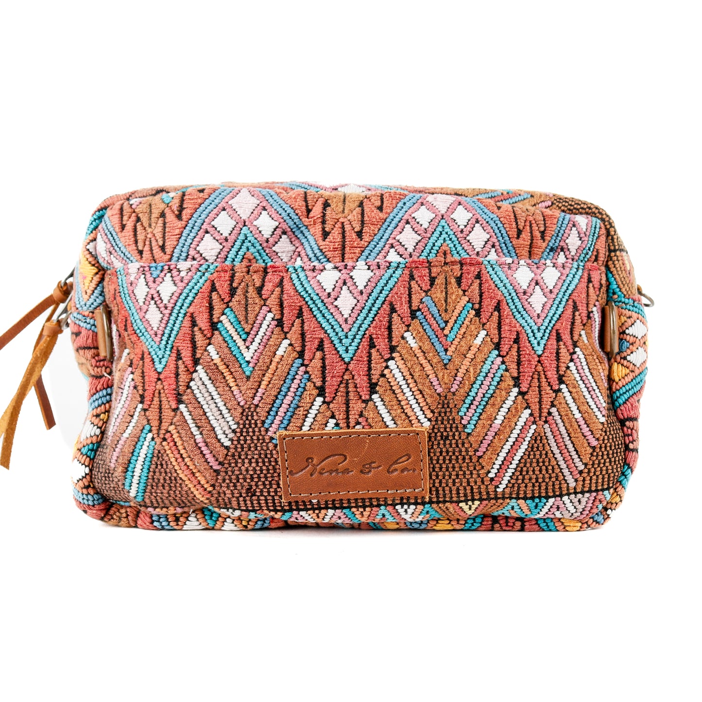 LARGE WANDER CROSSBODY BAG + STRAP SET - OOAK HUIPIL & CORTE - CAFE - NO. 15731
