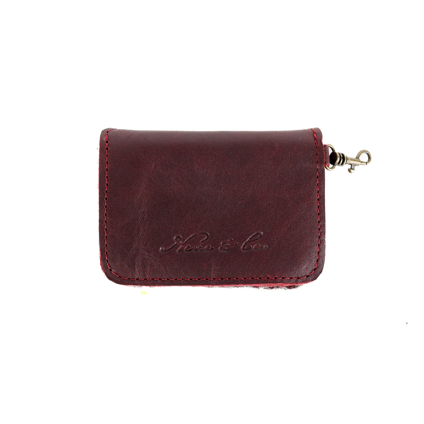 CARD CASE WITH CLASP - MEXICO TEXTILE - VINO TINTO - NO. 15854