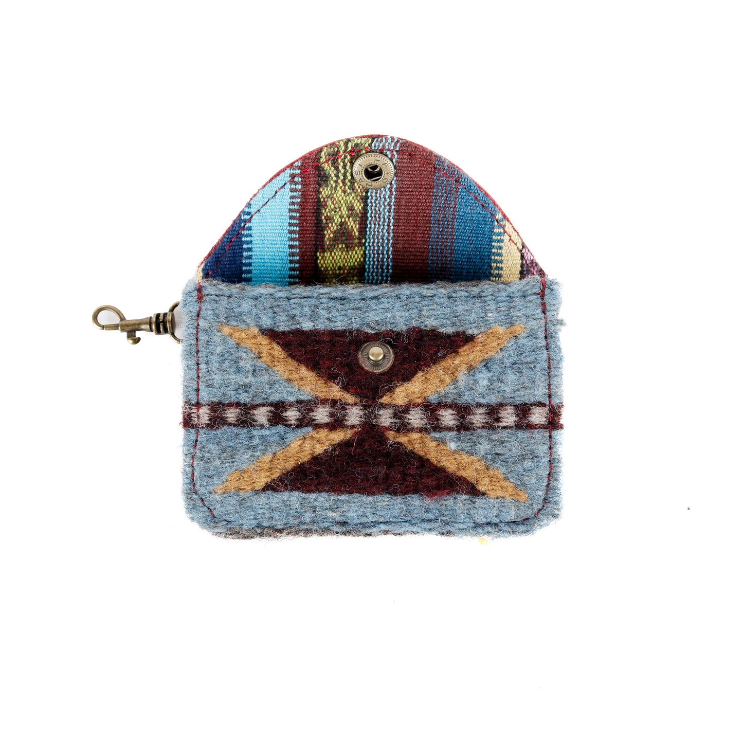 CARD CASE WITH CLASP - MEXICO TEXTILE - VINO TINTO - NO. 15854