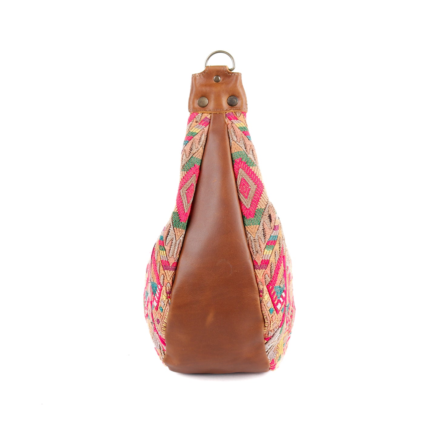 LARGE BOHO SADDLE BAG - OOAK HUIPIL - CAFE - NO. 15927