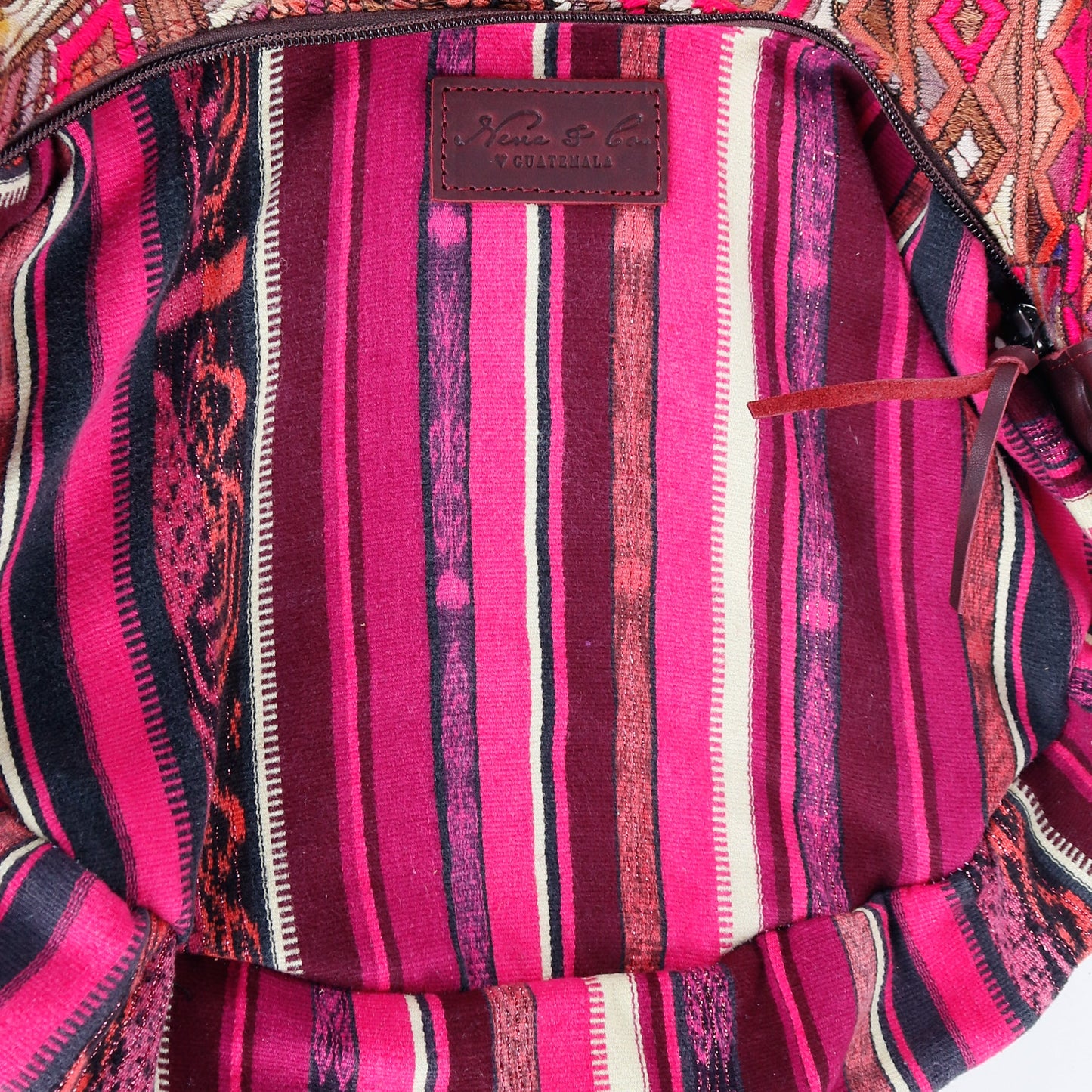 LARGE BOHO SADDLE BAG - OOAK HUIPIL - VINO TINTO - NO. 15932