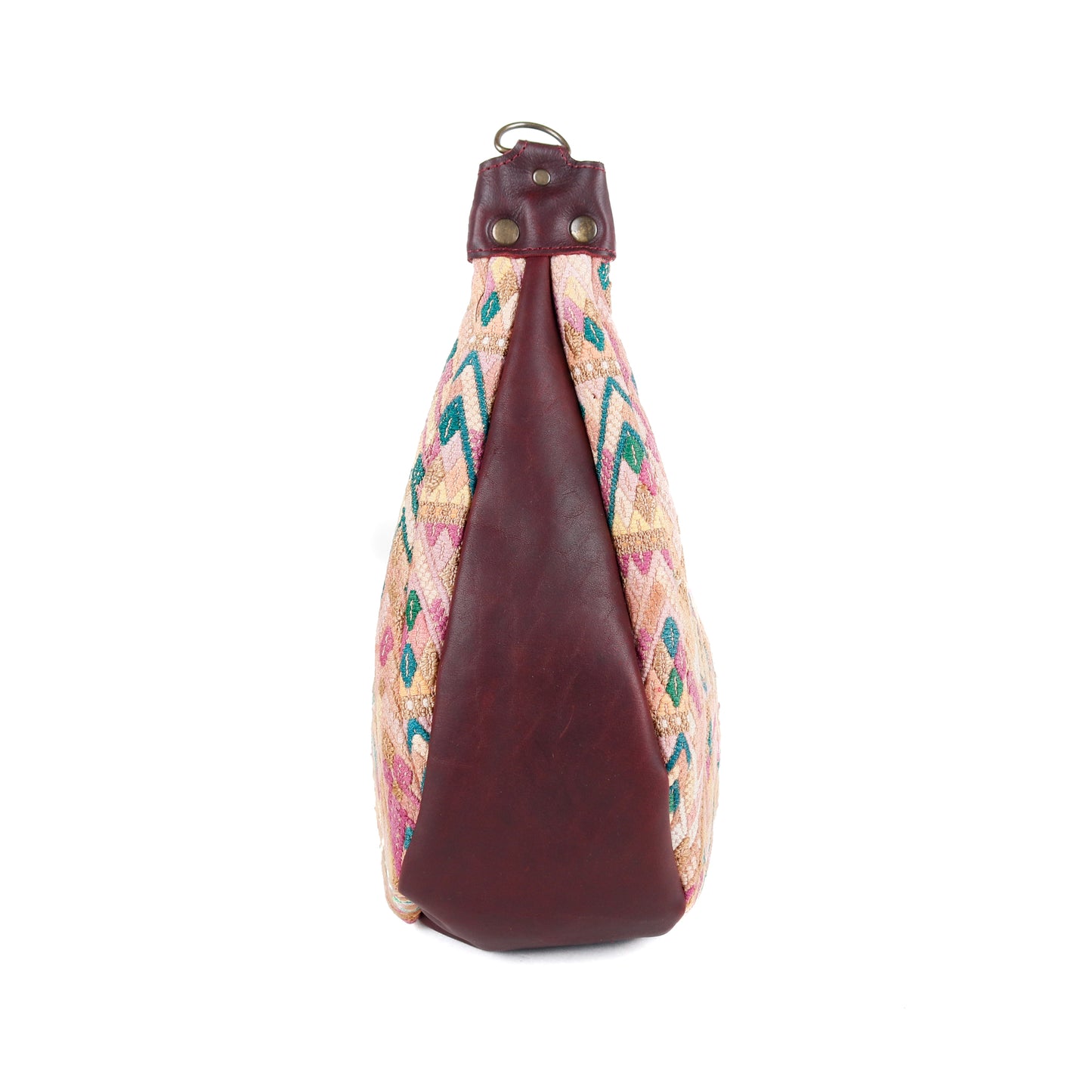 BOHO SADDLE BAG - OOAK HUIPIL - VINO TINTO - NO. 15933