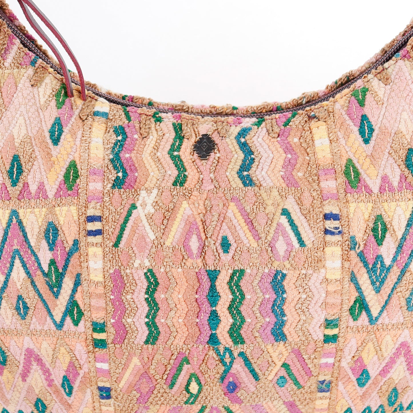 BOHO SADDLE BAG - OOAK HUIPIL - VINO TINTO - NO. 15933