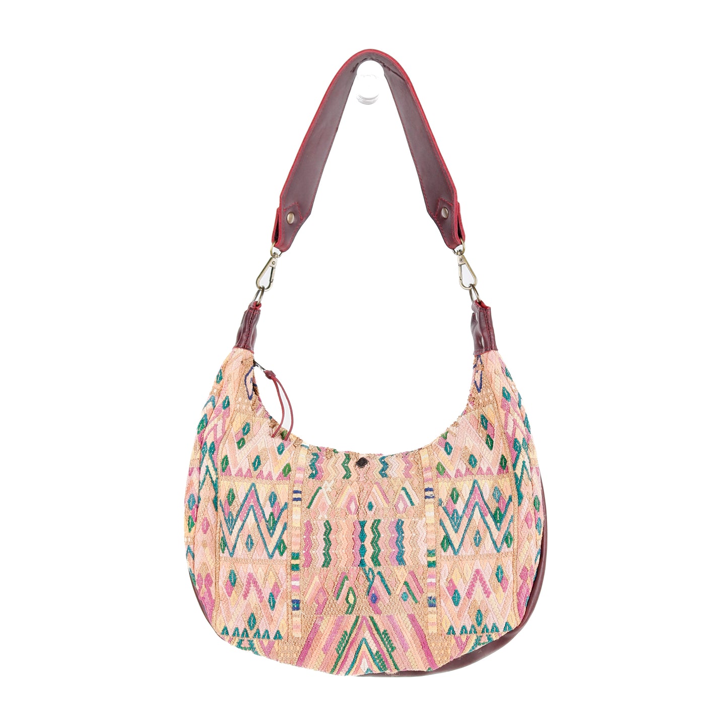 BOHO SADDLE BAG - OOAK HUIPIL - VINO TINTO - NO. 15933