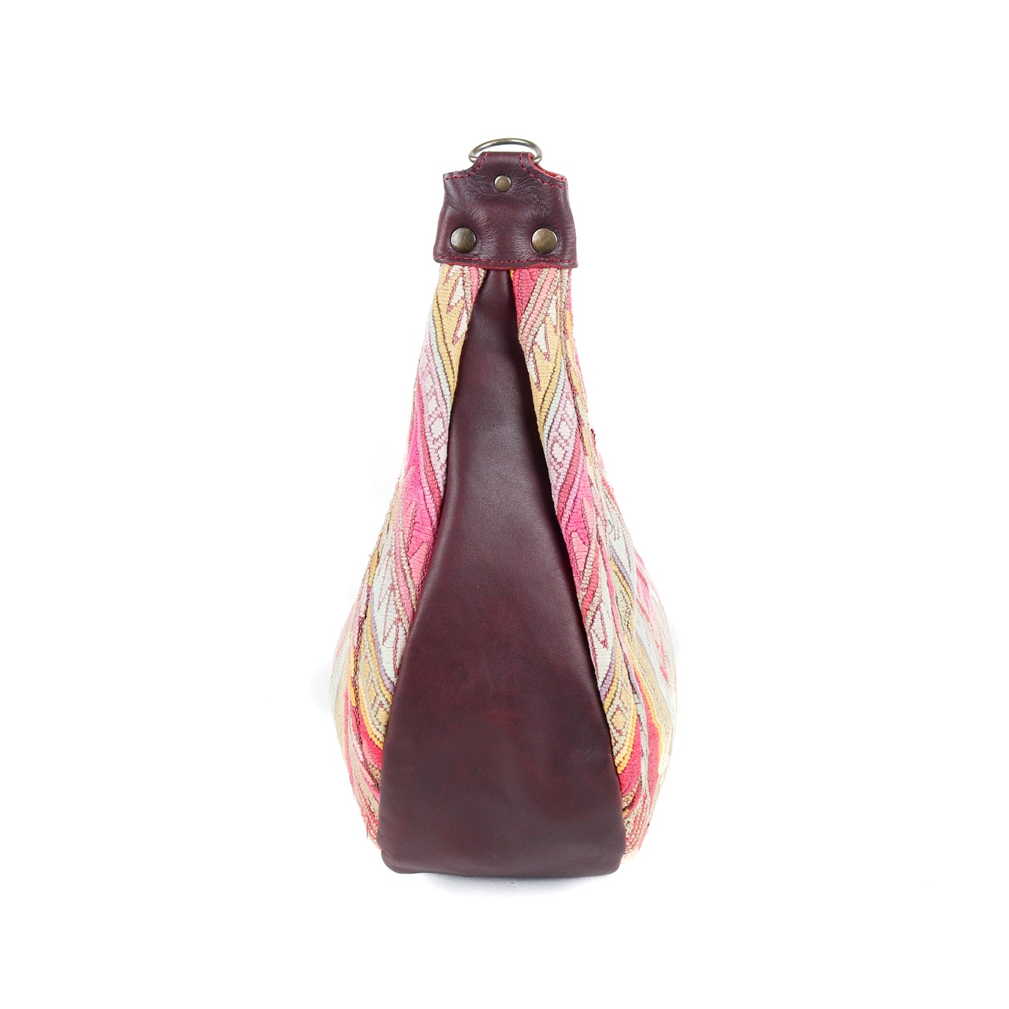 BOHO SADDLE BAG - OOAK HUIPIL - VINO TINTO - NO. 15936