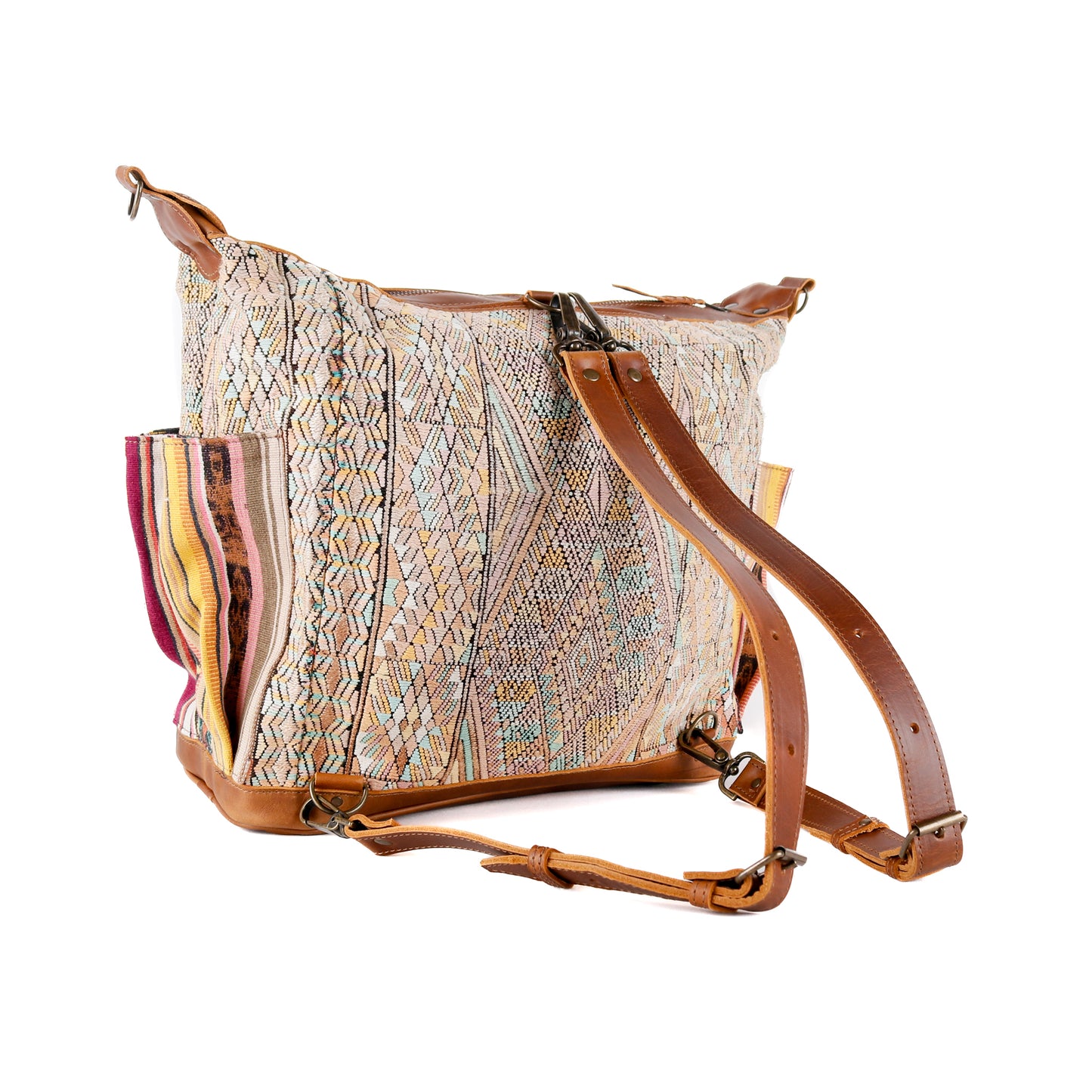 BEATRIZ CDB + DIAMANTE STRAP - OOAK HUIPIL - CAFE - NO. 16020