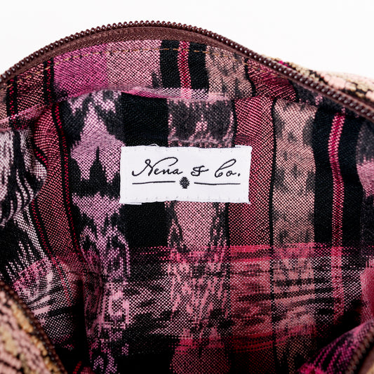 WANDER CROSSBODY BAG + STRAP SET - OOAK HUIPIL & CORTE - CAFE - NO. 16140