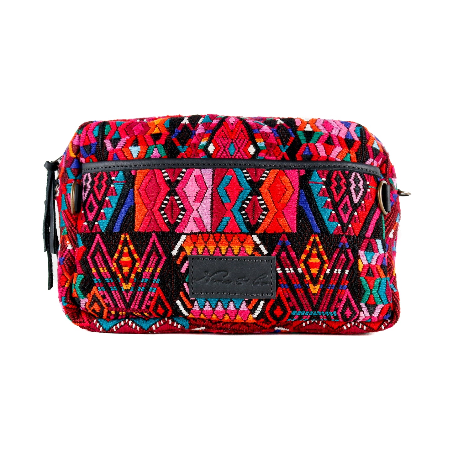 LARGE WANDER BAG + STRAP SET - OOAK HUIPIL & CORTE - BLACK - NO.16154