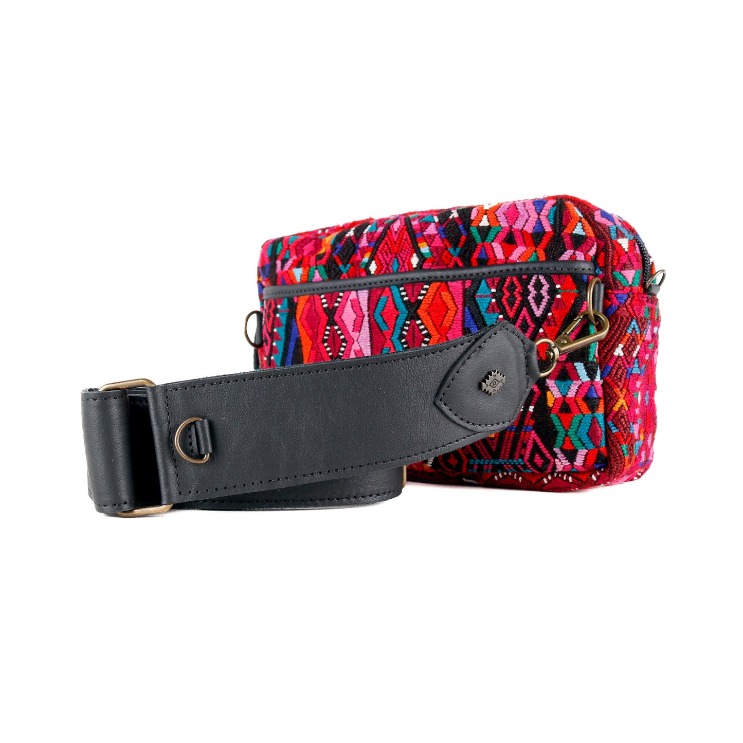 LARGE WANDER BAG + STRAP SET - OOAK HUIPIL & CORTE - BLACK - NO.16154