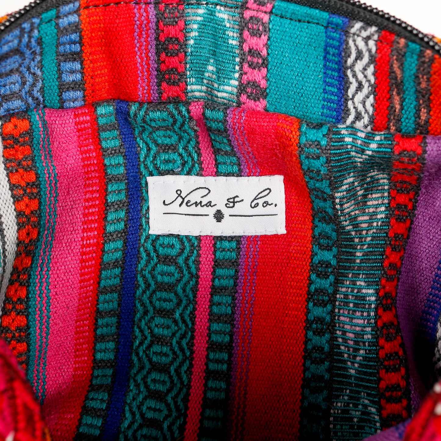 LARGE WANDER BAG + STRAP SET - OOAK HUIPIL & CORTE - BLACK - NO.16154