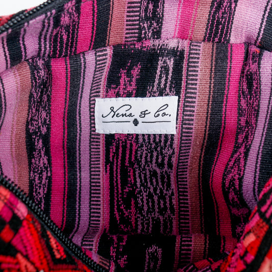 LARGE WANDER BAG + STRAP SET - OOAK HUIPIL & CORTE - BLACK - NO. 16156