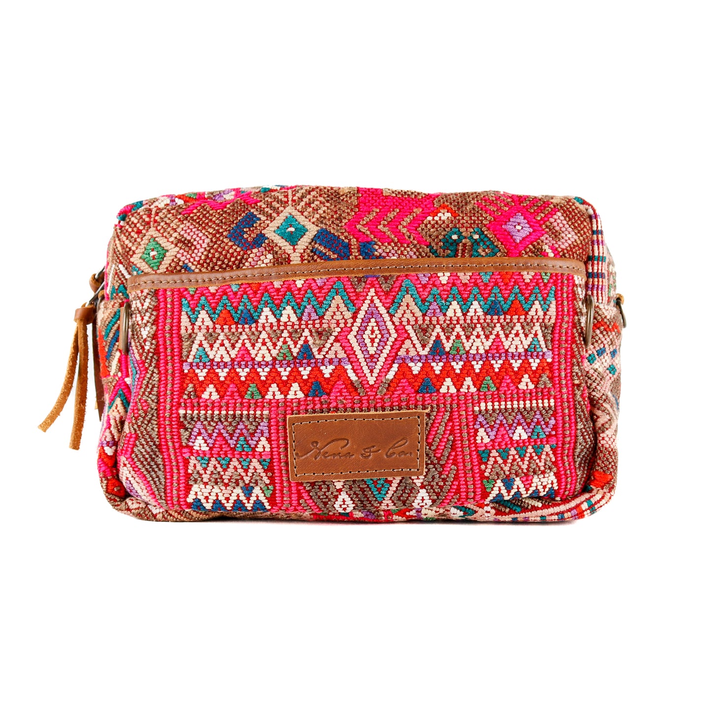 LARGE WANDER BAG + STRAP SET - OOAK HUIPIL & CORTE - CAFE - NO. 16157