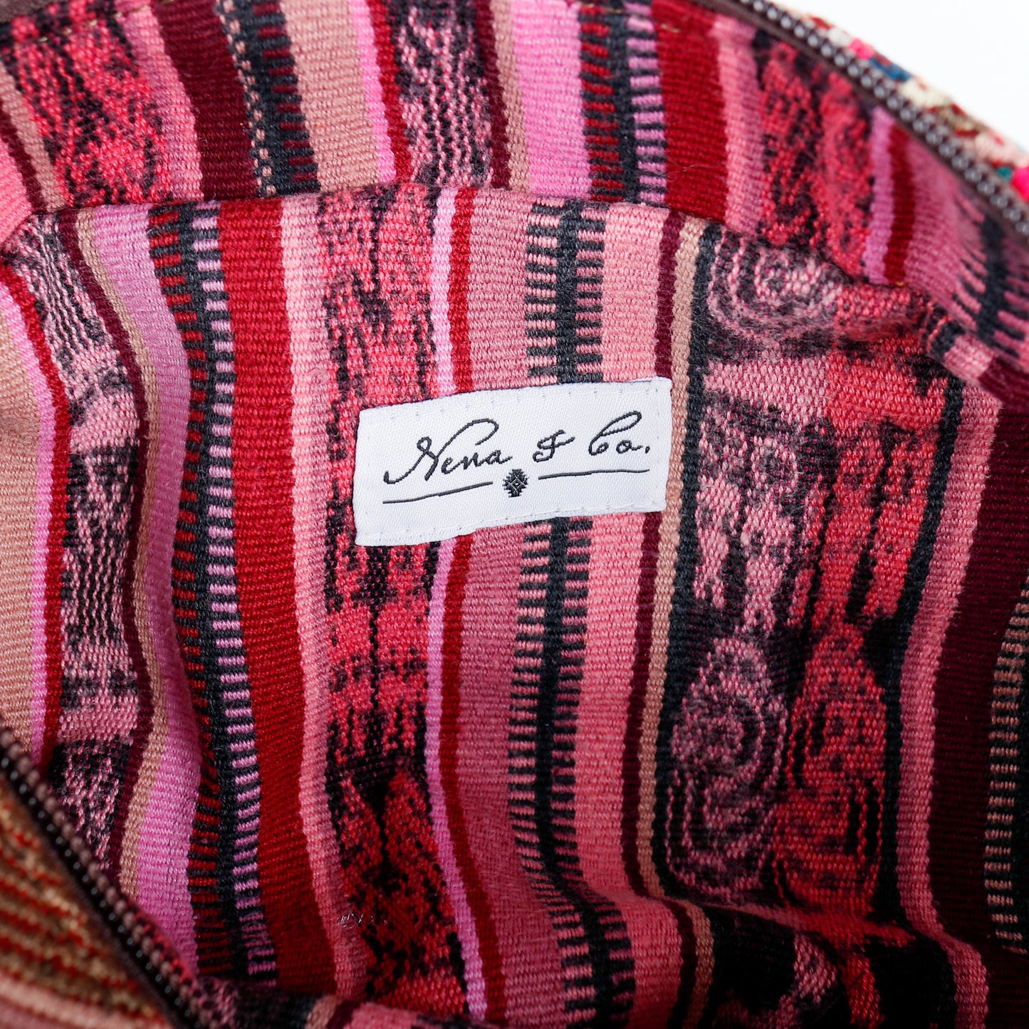 LARGE WANDER BAG + STRAP SET - OOAK HUIPIL & CORTE - CAFE - NO. 16157