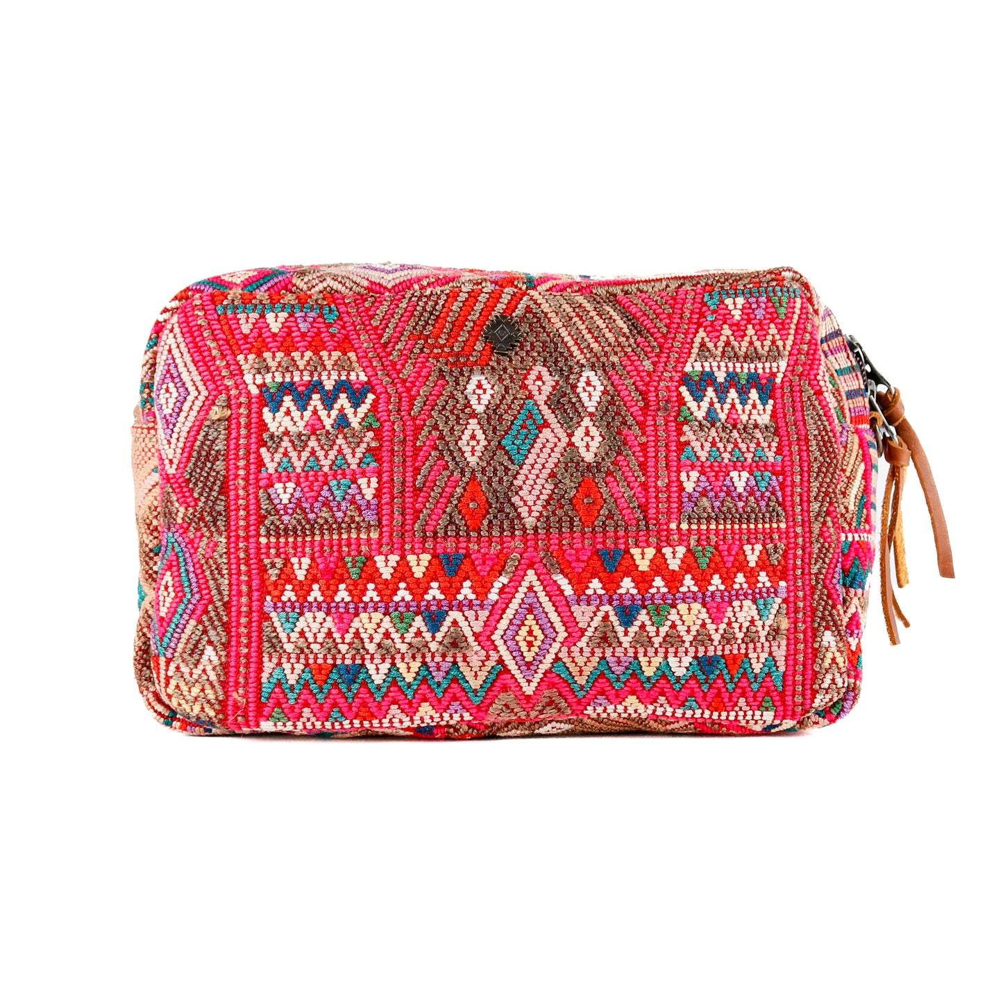 LARGE WANDER BAG + STRAP SET - OOAK HUIPIL & CORTE - CAFE - NO. 16157