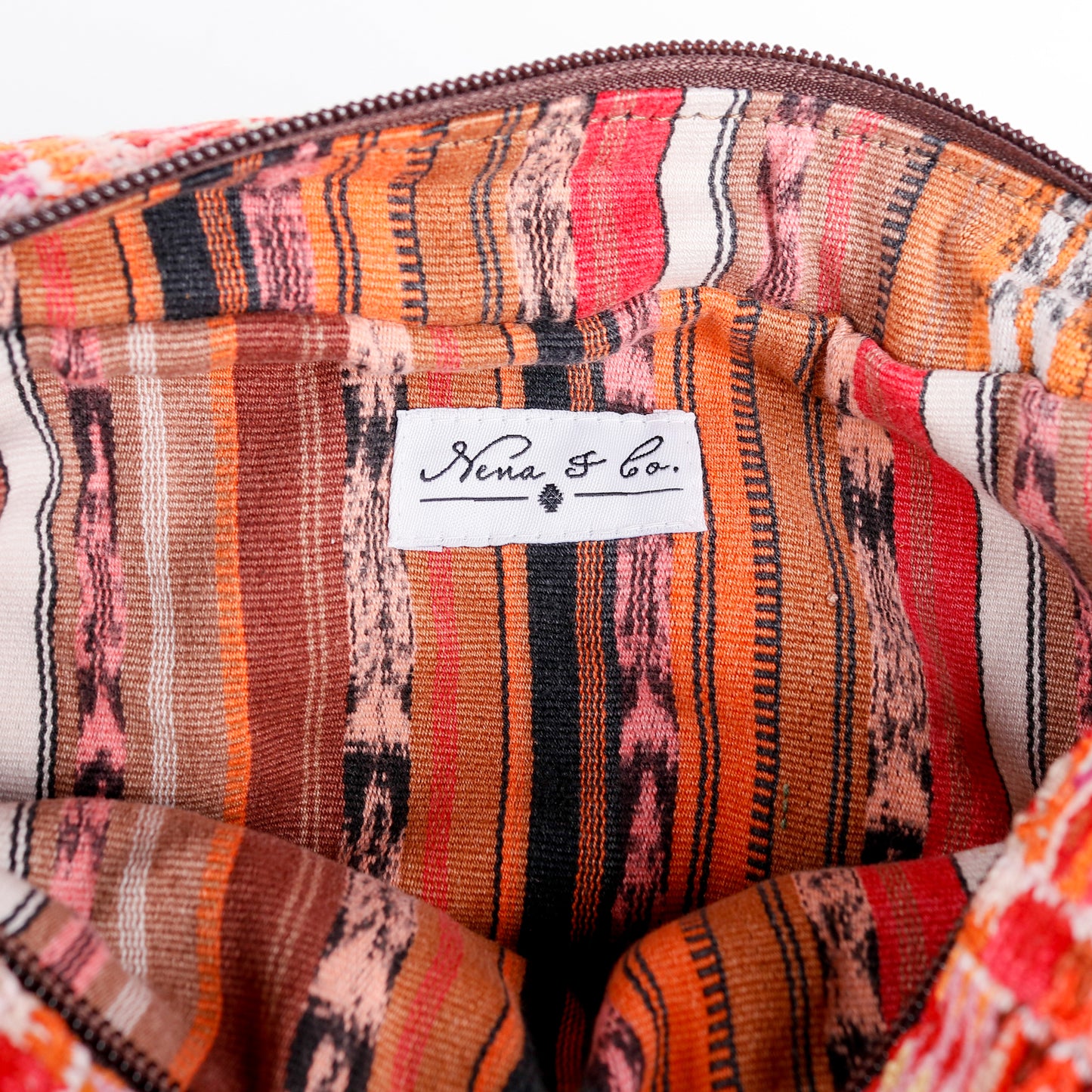 LARGE WANDER BAG + STRAP SET - OOAK HUIPIL & CORTE - CAFE - NO.16161