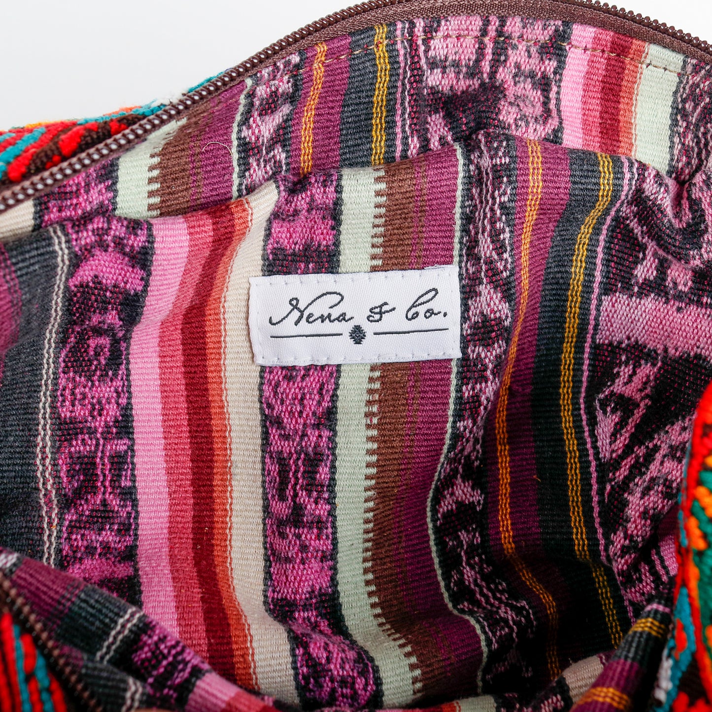 LARGE WANDER BAG + STRAP SET - OOAK HUIPIL & CORTE - CAFE - NO.16162