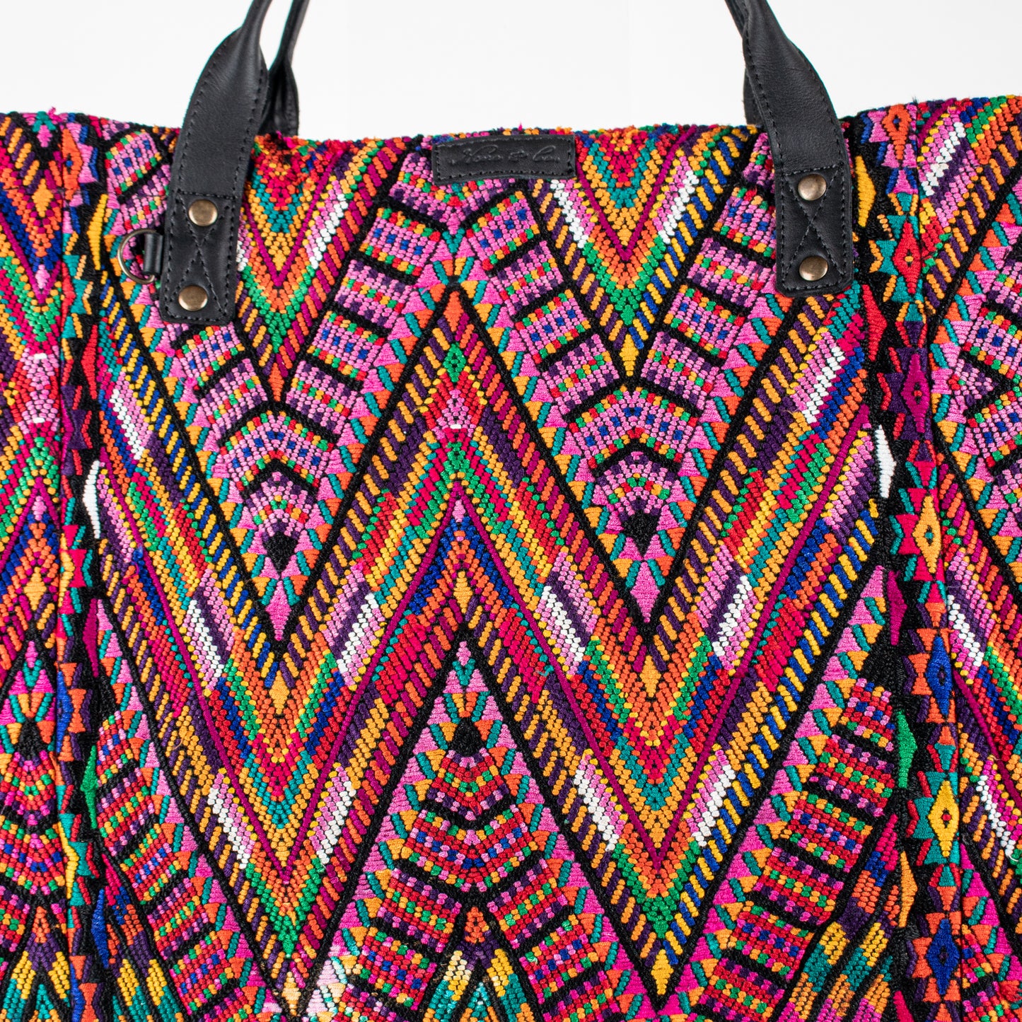 PERFECT TRAVEL TOTE - OOAK HUIPIL - BLACK - NO. 16381