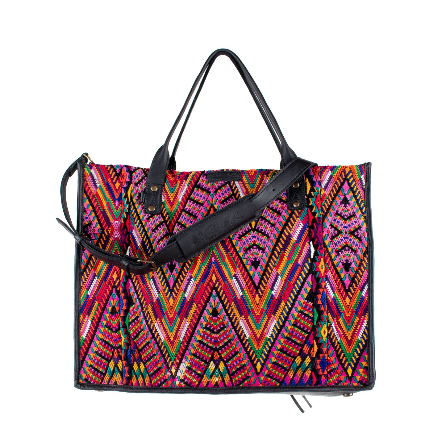 PERFECT TRAVEL TOTE - OOAK HUIPIL - BLACK - NO. 16381