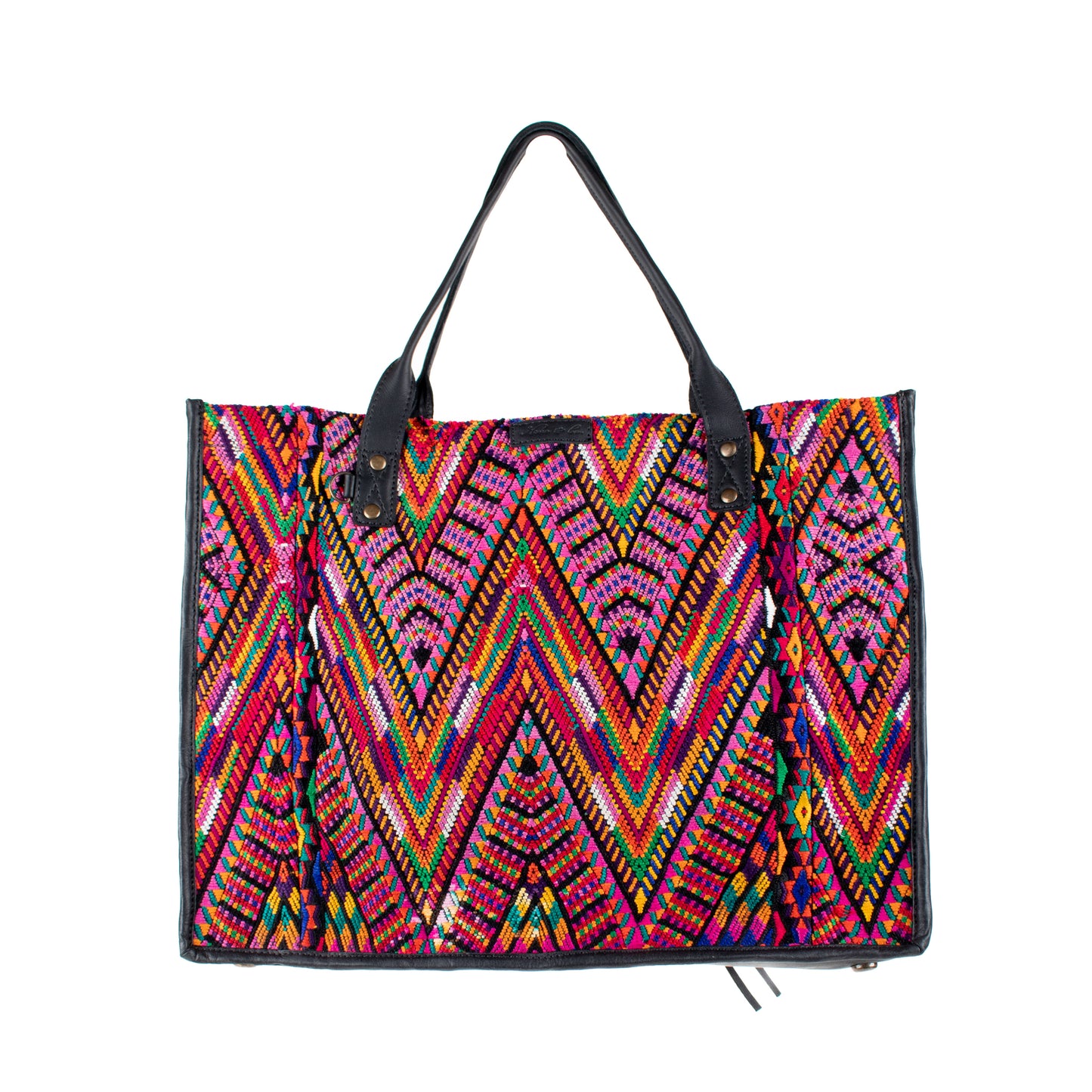 PERFECT TRAVEL TOTE - OOAK HUIPIL - BLACK - NO. 16381