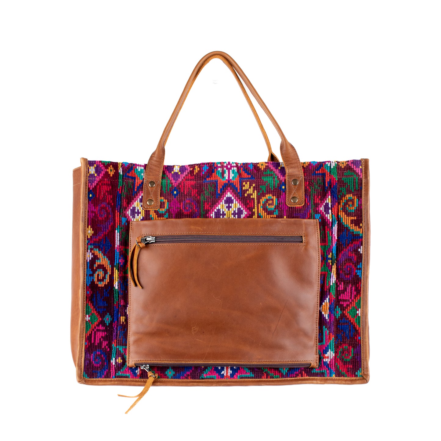 PERFECT TRAVEL TOTE - OOAK HUIPIL - CAFE - NO. 16383