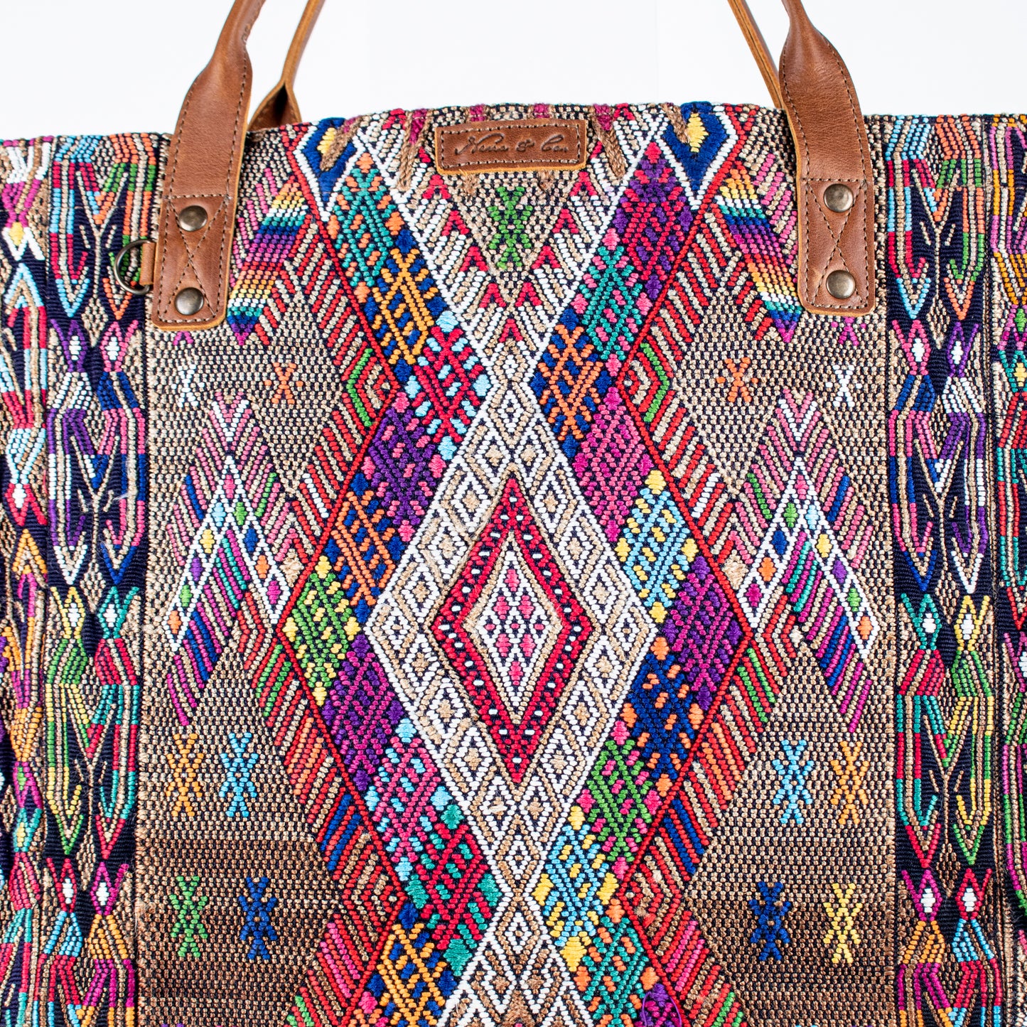 PERFECT TRAVEL TOTE - OOAK HUIPIL - CAFE - NO. 16389