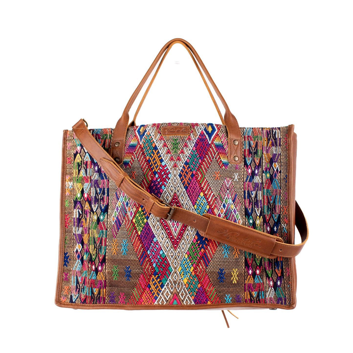 PERFECT TRAVEL TOTE - OOAK HUIPIL - CAFE - NO. 16389