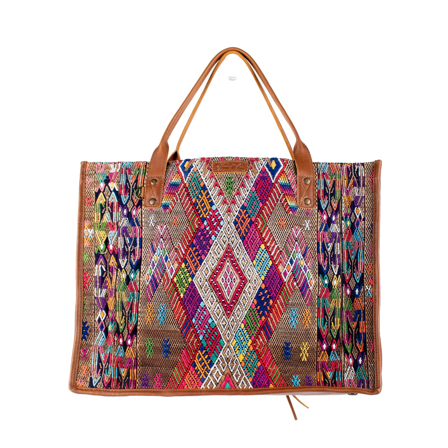 PERFECT TRAVEL TOTE - OOAK HUIPIL - CAFE - NO. 16389