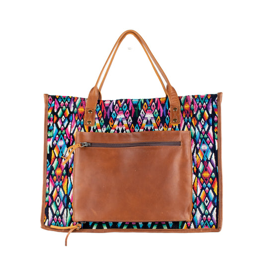 PERFECT TRAVEL TOTE - OOAK HUIPIL - CAFE - NO. 16390