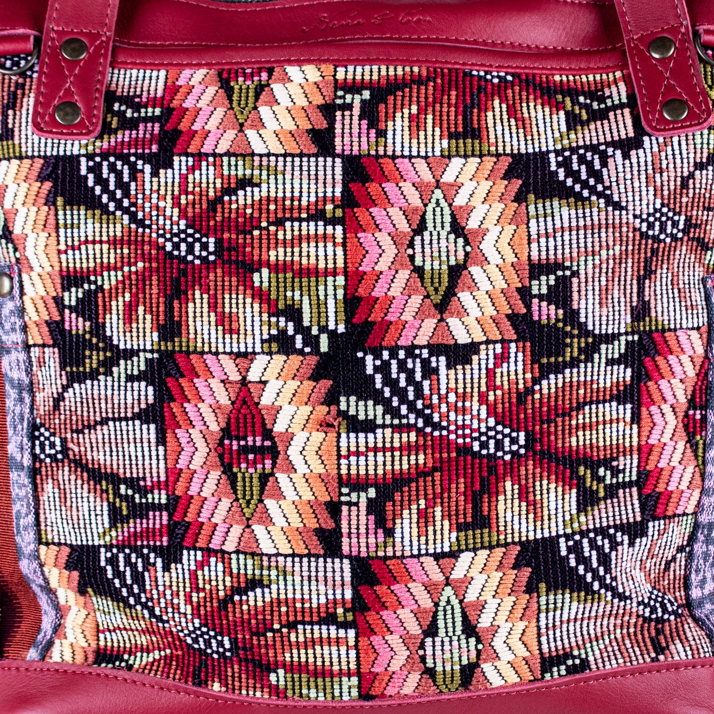 THE MEDIUM PERFECT BAG - OOAK HUIPIL - CHILI PEPPER - NO. 16642