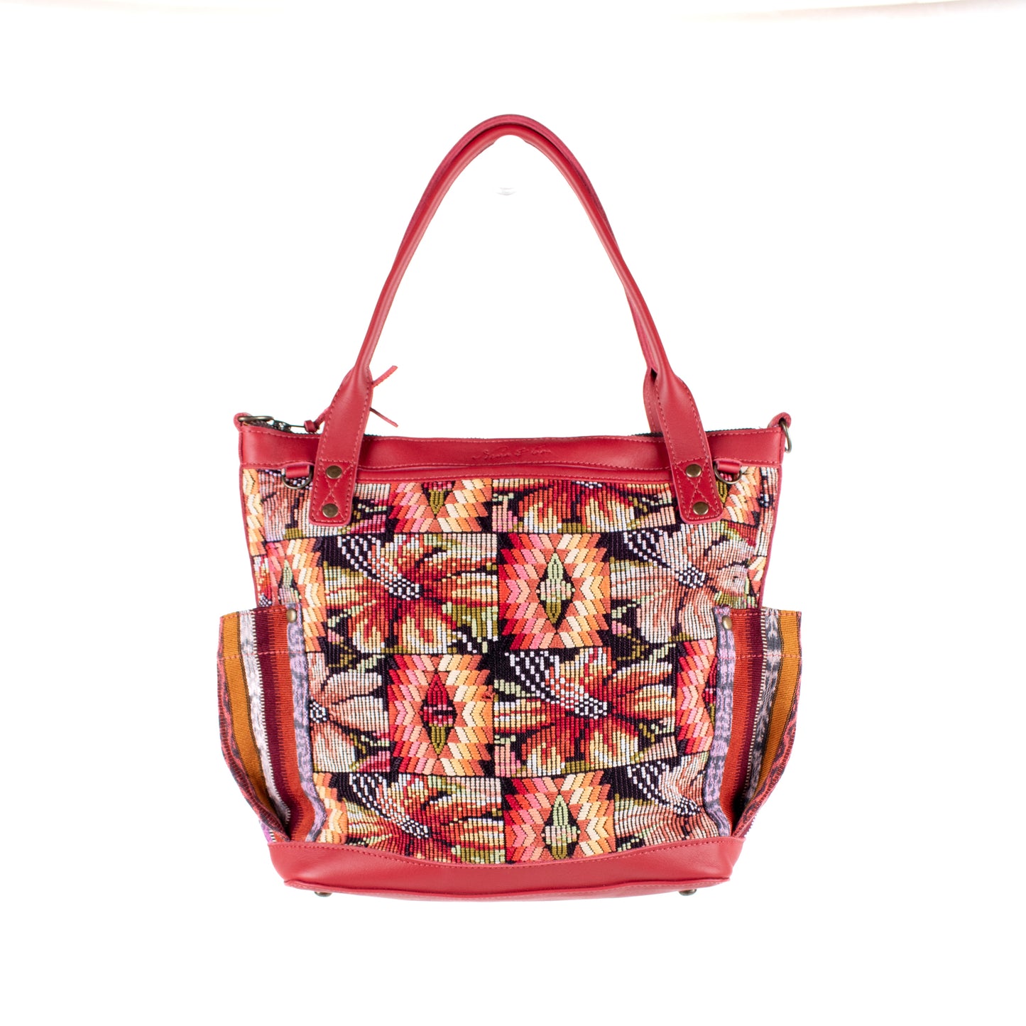 THE MEDIUM PERFECT BAG - OOAK HUIPIL - CHILI PEPPER - NO. 16642