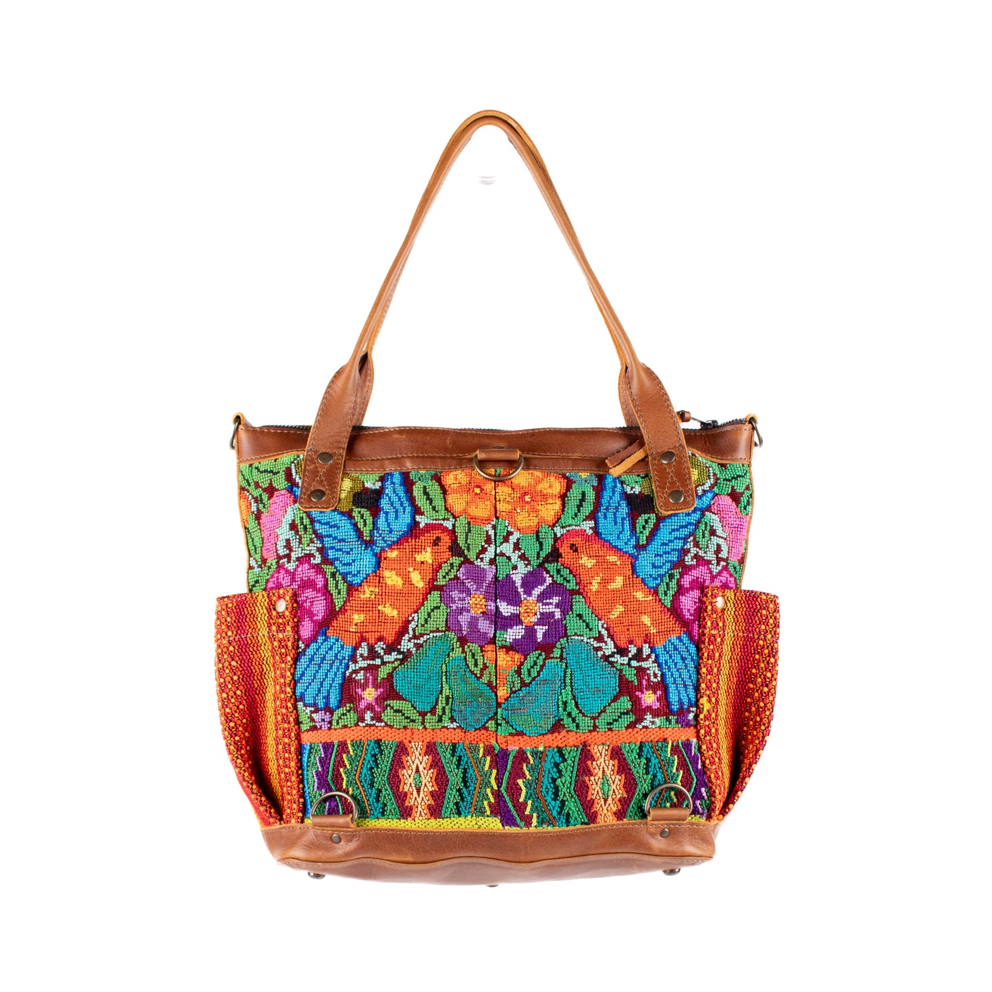 THE MEDIUM PERFECT BAG - OOAK HUIPIL - CAFE - NO. 16662