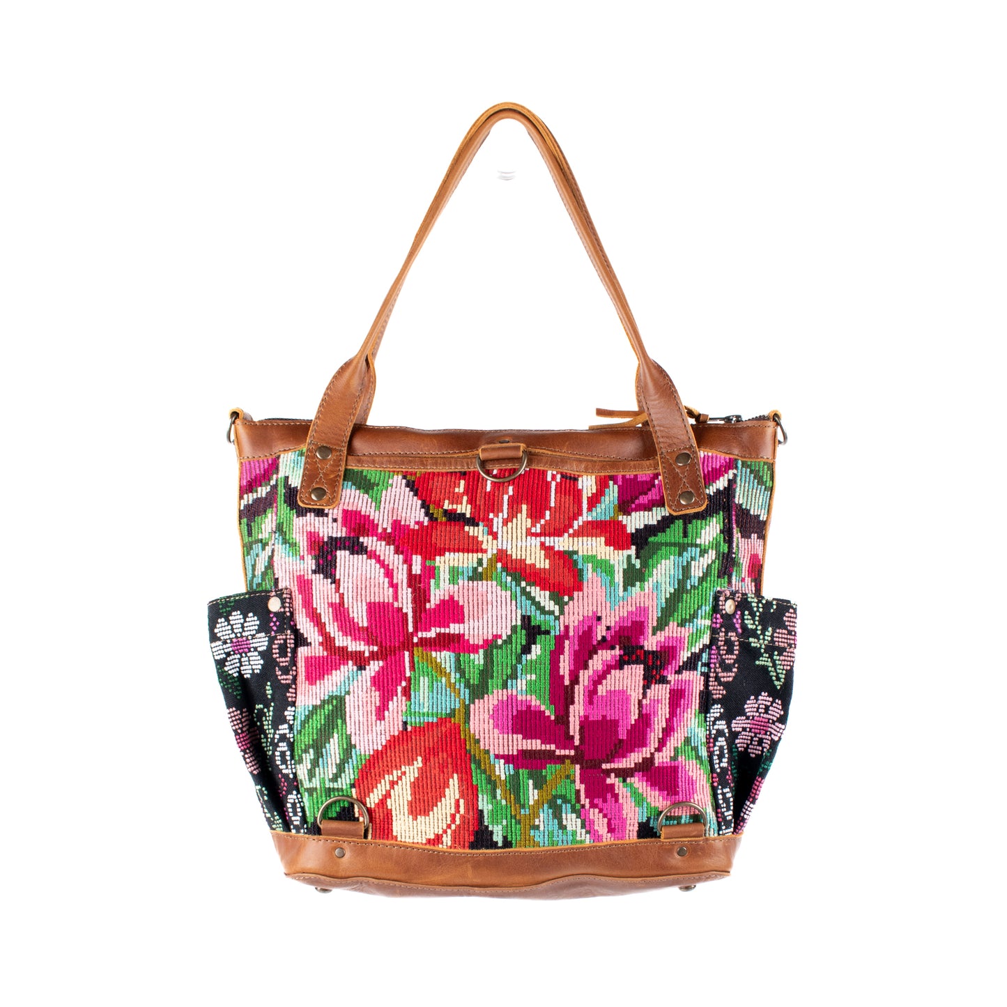 THE MEDIUM PERFECT BAG - OOAK HUIPIL - CAFE - NO. 16663