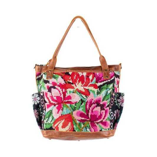 THE MEDIUM PERFECT BAG - OOAK HUIPIL - CAFE - NO. 16663