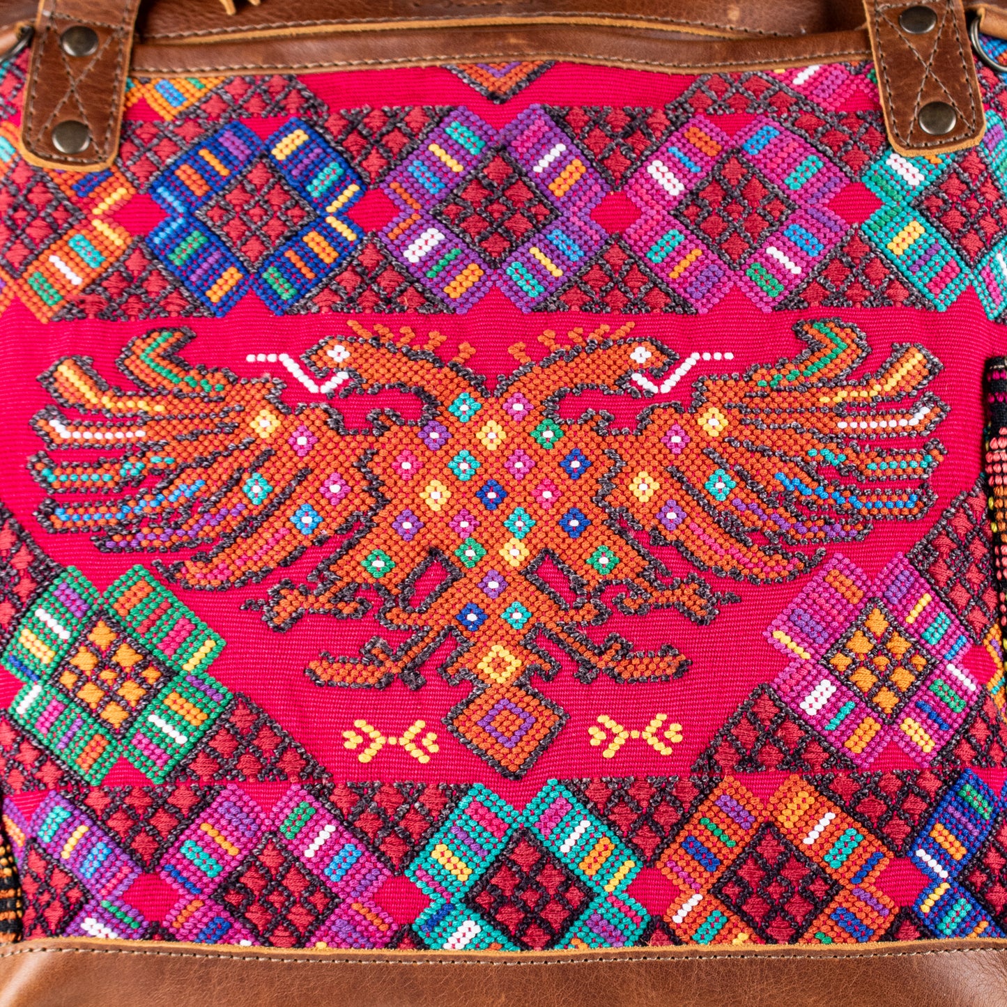THE MEDIUM PERFECT BAG - OOAK HUIPIL - CAFE - NO. 16664