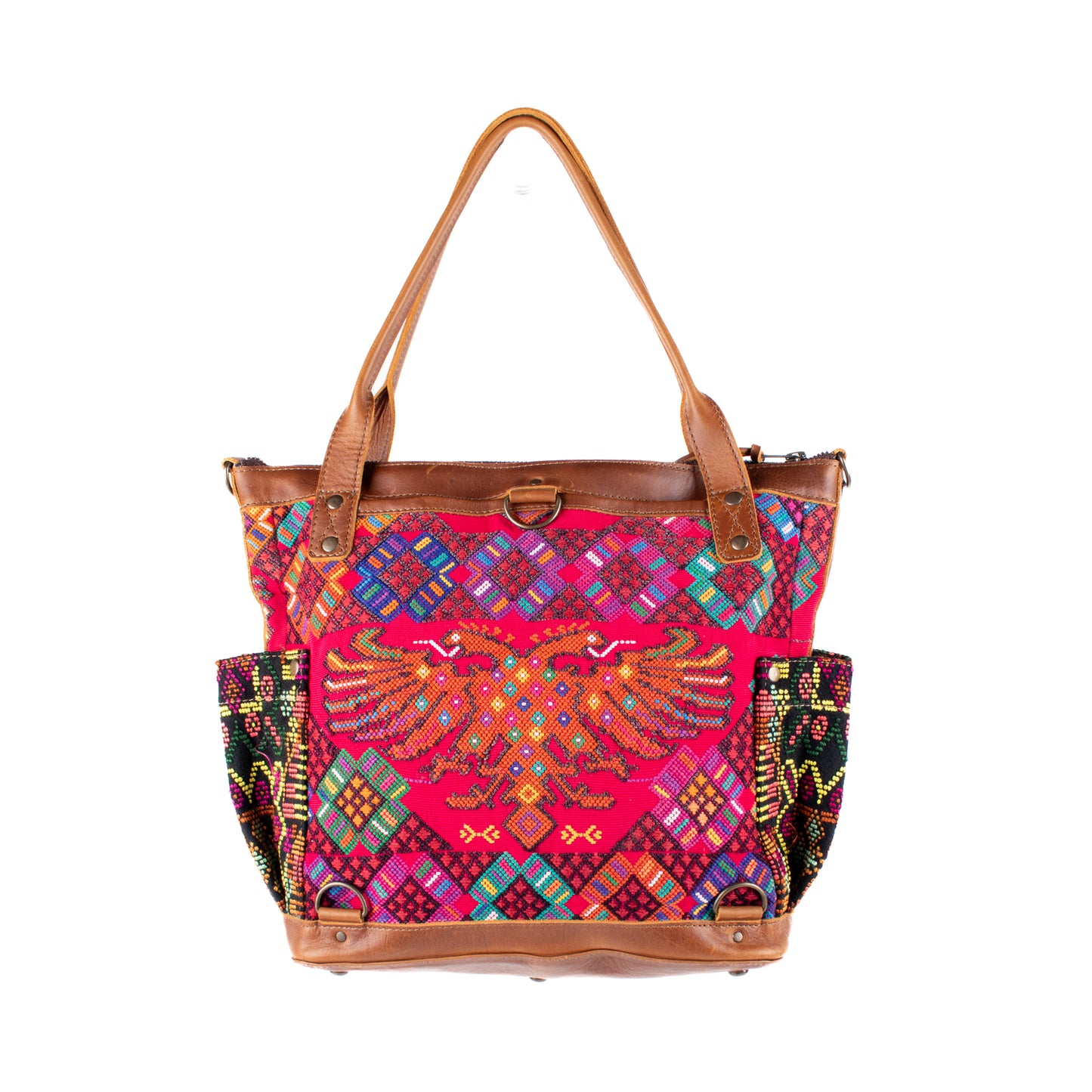THE MEDIUM PERFECT BAG - OOAK HUIPIL - CAFE - NO. 16664