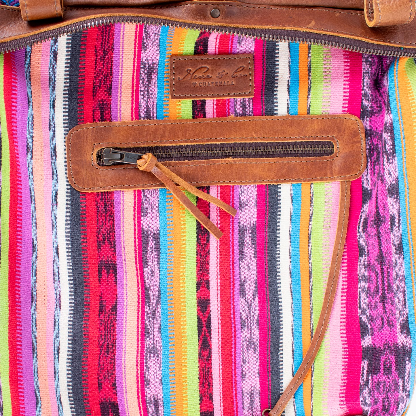 THE MEDIUM PERFECT BAG - OOAK HUIPIL - CAFE - NO. 16664